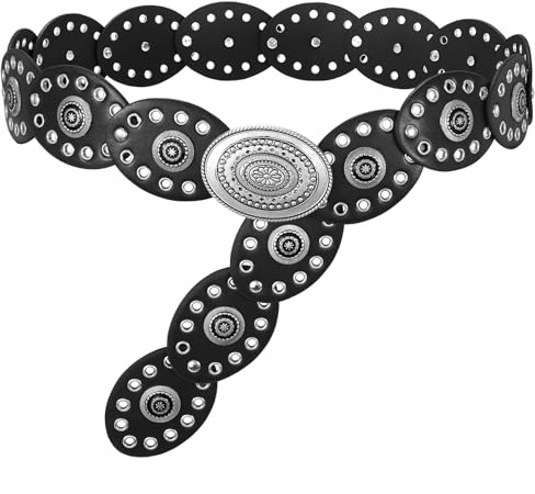 WERFORU Concho bälte för kvinnor brett boho västernbälte boho midjebälte för klänningar kjolar och jeans
