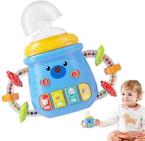 Genérico biberón para niños, biberón para alimentar - relajante con música y sonajero de agarre - Taza de alimentación para el desarrollo de niños y niñas, en casa y de viaje