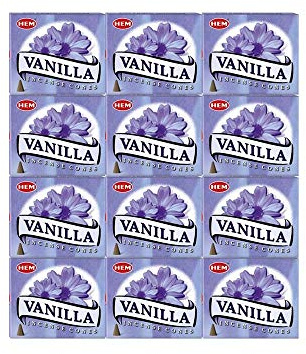 Hem Coni vaniglia – Confezione da 12 scatole, 10 coni ciascuno – Hem incenso dall'India
