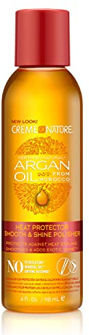 Creme Of Nature Argan Oil Heat Protector Hitzeschutz, Feuchtigkeitsspendend und Glanzgebend mit Arganöl, Pflege für alle Haartypen - 118 ml