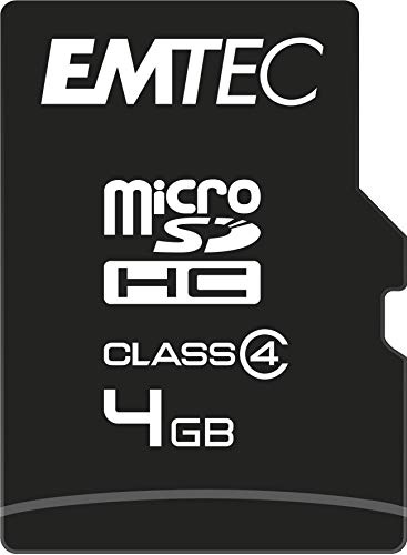 Emtec 4GB microSD 4GB MicroSD Class 4 memoria flash - Tarjeta de memoria (MicroSD, Class 4, Negro, Ampolla)