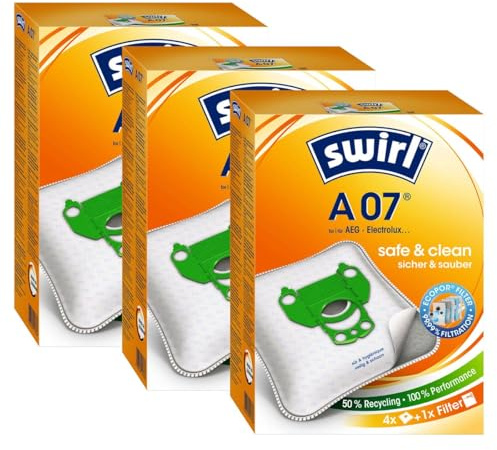 3 x Swirl A 07 MP Plus AirSpace StaubsaugerbeutelStaubbeutel Microvlies