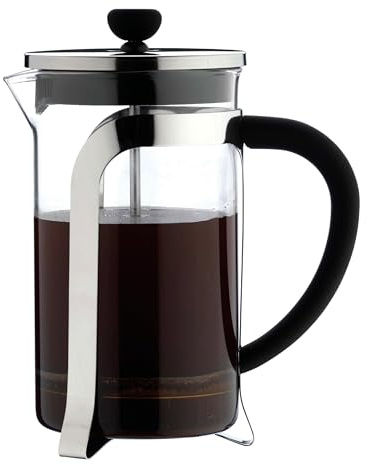 Café Olé Mode Cafetière, Corps en Verre avec Un Superbe Corps en Acier Inoxydable et Un Filtre à Mailles, 350 ML (3 Tasses à Espresso ou 1 mug)