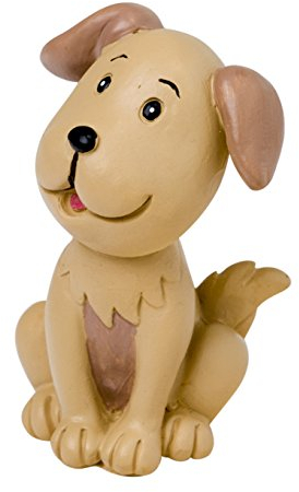 mopec Figurine gâteau de mariés avec animaux chien, poly résine, marron, 4 x 4 x 7 cm