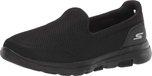 Skechers Women's GO Walk 5 Slip On Trainers, Black Textile Trim, 5 UK Wide