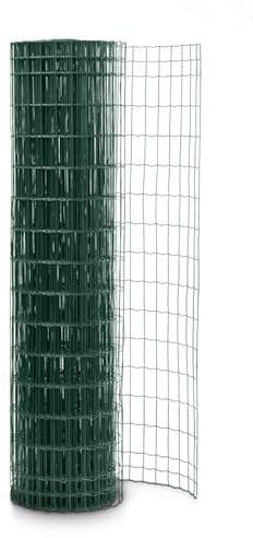 Gardenode Easy Clôture Grillage soudé en Rouleau H1m20 x L25m Fil 2.5mm Maille 100x50 mm Vert