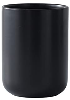 LEMCC Küchenutensilienhalter, Weißer Keramik-Kochutensilien-Organizer für Arbeitsplatte, Bauernhaus-Utensilienhalter, Utensilienhalter für Bauernhaus-Küchendekoration, Geschenk(M-Schwarz)