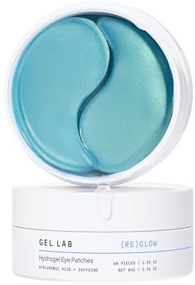 Gel Lab REGLOW Hyaluronic Acid & Caffeine Under Eye Patches – Hydrating & Refreshing Korean Skincare Eye Masks – Smooth, Revitalized Look – 60 Gel Patches