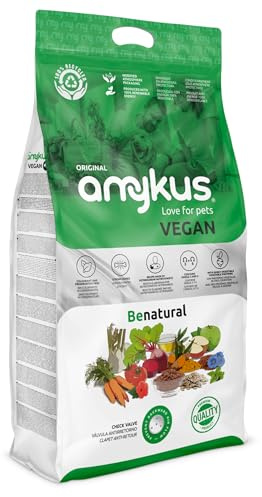 Amykus Original Vegan 3 kg | Pienso 100% Vegetal para Perros Adultos | Alimento Completo sin Carne ni Derivados Cárnicos | Sin Pesticidas ni Grasas Animales.