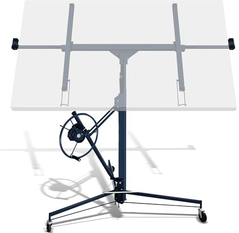 Izrielar Elevador de placas XXL plegable hasta máx. 68 kg, para paneles de yeso y placas de riego, altura de trabajo regulable de 140 a 350 cm, altura de trabajo ajustable, máx. 290 cm de ancho de