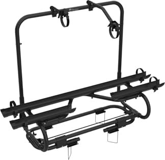 BERGER Fahrradträger Deichsel Wohnwagen | Premium 2XL Deichsel Fahrradträger für 2 Fahrräder bis 50kg Tragkraft | komplett abklappbar für einfachen Zugang zu Wohnwagenöffnungen | inkl. Rahmenhalter