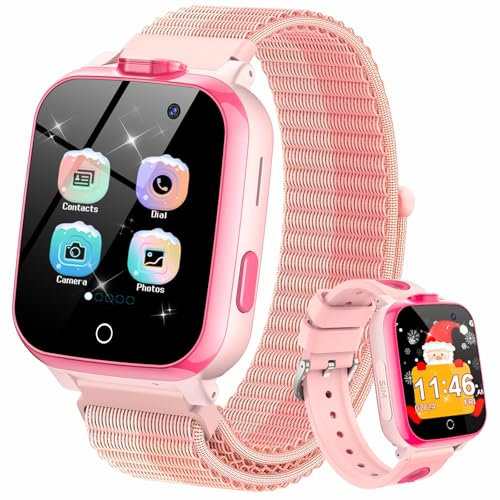 SWGOTA Smartwatch Kinder mit 30 Spielen, 13 Gewohnheitserinnerungen, SOS-Notruftaste, Lernfunktionen, Hörbüchern, Schulmodus, Musikplayer Jungen und Mädchen (Rosa)