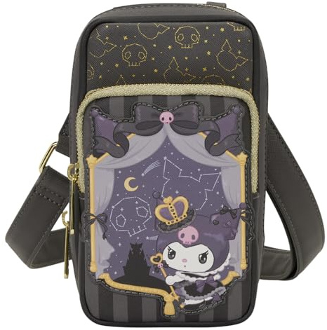 Loungefly Sanrio Kuromi 20Th Anniversary Cell Phone Crossbody Bag with Coin Bag