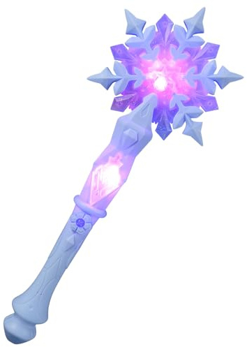 Homoyoyo Leuchtender Schneeflocken-Zauberstab: Zubehör Party-Dekoration Prinzessinnen-LED-Leuchtstab Sound Für Partyzubehör Kostüm Cosplay Zubehör Eispark Party Cosplay Blau Ohne Batterie 32cm