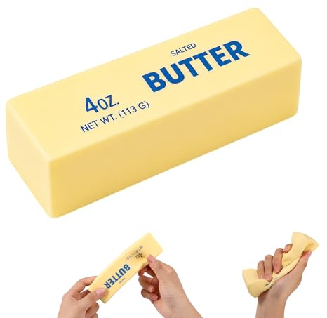 1 pièce Jouet à Presser aux Beurre, Bâtonnet de Beurre Jouet Anti Stress en Matériau PU pour Bureau École Soulagement de Anxiété et Décompression(Jaune Clair)