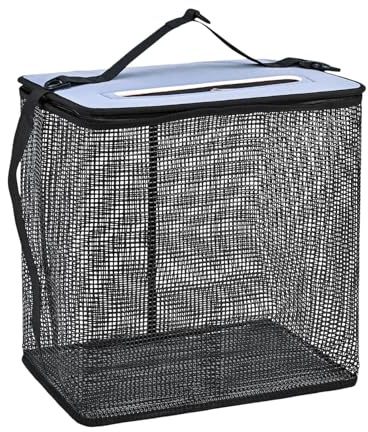 Cesta de pescado, cesta flotante portátil para peces, soporte de red de malla de secado rápido para camping, parrilla, kayak