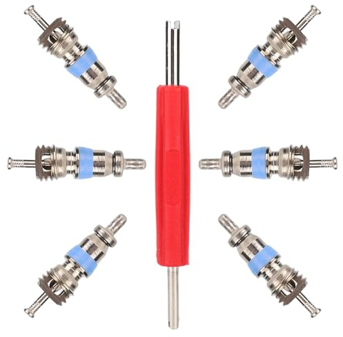 50pz HVAC Nucleo Valvola, Adatto Refrigerante R32 R410A R22 con Guarnizione in PTFE Include Chiave per Nucleo Valvola 2 in 1 Parte Ricambio Sistemi Refrigerazione Aria Condizionata