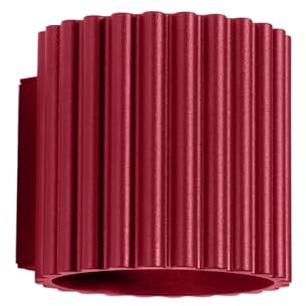 Sollux Lighting Vägglampa i aluminium för inomhusbruk - 1 ljuskälla - LED-lampa - Vinröd aura
