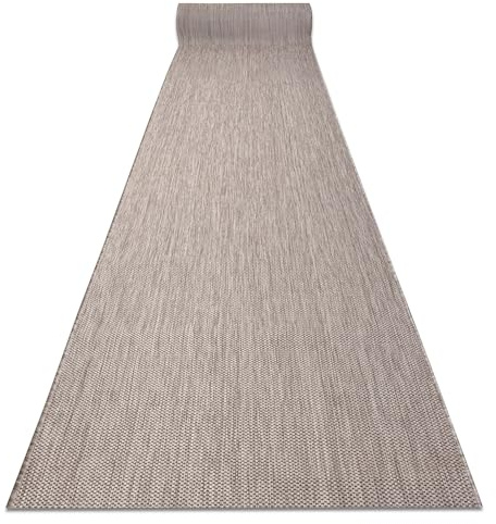 rugsx Alfombra de Pasillo SION Efecto sisal, Tejido Plano, Resistente y fácil de Limpiar, Interior Exterior, Cocina Entrada balcón terraza, Beige 70x460 cm
