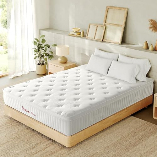 INRE Matelas 160 × 200 cm, Épais 30 cm, Ressorts Ensachés, Soutien Ferme | Mousse à mémoire de forme haute densité, soutien 7 zones, respirant, indépendance de couchage