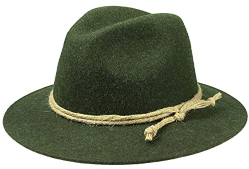 Lierys Tyrolean Mountain Hat Women/Men Olive 7 1/4-7 3/8 | Wool hat | Traveller hat | Autumn/Winter