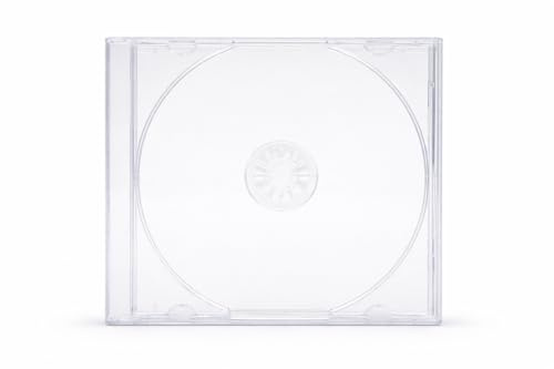 Dragon Trading, 50 custodie trasparenti per CD, DVD, Blu-ray, 10,4 mm, con vassoio trasparente, custodia di ricambio standard per album musicali, film e media (confezione da 50)