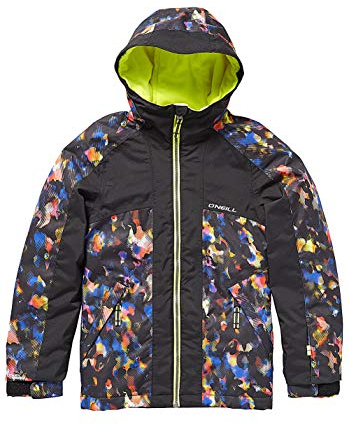 O'Neill Mädchen Kinder Snowboard Jacke Allure Jacket Girls, Black AOP w/pink, 152