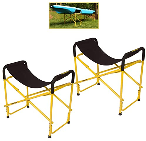 Suspenz Kayak Canoe Stands Foldable, Portable, Big Catch Super Duty Work Stations with Slings, Model (55-0130)