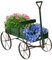GOPLUS Carrello Fioriera da Giardino, Carrettino in Legno per Fiori, con 4 Ruote e Manico Regolabile, Portata 15 kg, Porta Piante da Esterno Giardinaggio, 62x34x60 cm (Verde)