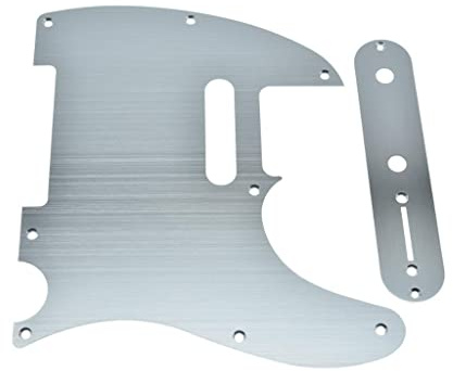 Dopro Metal Aluminum Anodized 8 Hole Tele Pickguard with Metal Control Plate and Screws for American/Mexican Telecaster Silver