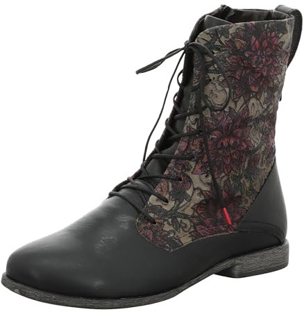 THINK! Damen AGRAT chromfrei gegerbte nachhaltige Stiefelette, 0000 SCHWARZ/Kombi, 41 EU