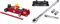 UNITEC Rangierwagenheber, Hydraulik 2 T Tragkraft, für Werkstatt und Hobby & Drehmomentschlüssel, Einstellbar von 40 bis 210 Nm, Antrieb 1/2 Vierkant, mit Stecknüssen 17/19 mm und Verlängerung