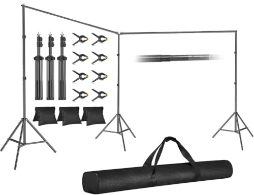 EMART Support de Fond, 6x2,1m Grand Support Toile de Fond Photo Réglable