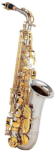 YIWENG Eb Altsaxophon Messing E Flat Sax 802 Tastentyp Holzblasinstrument mit Putzstock, Tuch, Handschuhen, Riemen, gepolsterter Koffer,Eb Alto Sax