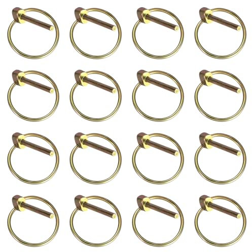 16 Pcs M4.5 Goupille de Lynch avec Anneau, Goupille Fendue, Goupille Agricole pour Tracteurs Agricoles, Assortiment de Goupilles Clips Sécurité Rond pour Remorques, Camions, Tondeuses, Chariots