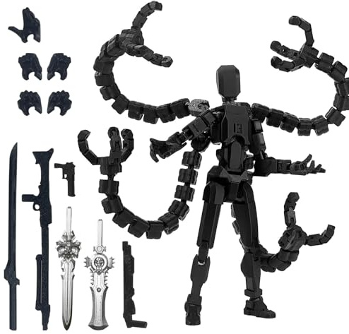 PkghoKids Assembly Completed T13 7.2inch Action Figure 3D Printed Multi-Jointed Movable T13 Nova 13 Robot 13 Action Figure Desktop Decorations for Game Lovers