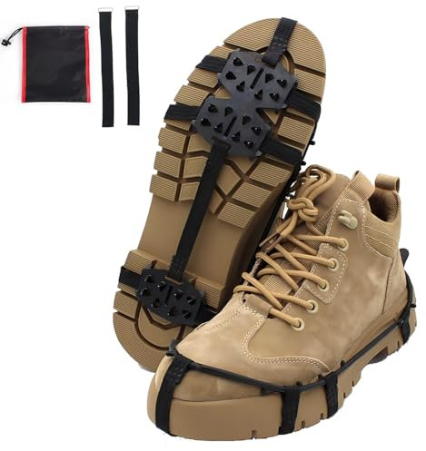 Grödel für Schneeschuhe,Anti Rutsch Schuhspikes Größe 41-45 Ersatzspikes Ice Grips Schuhkrallen Schnee EIS, Schuhkrallen Eisspikes Wandern [Edelstahl-Spikes]