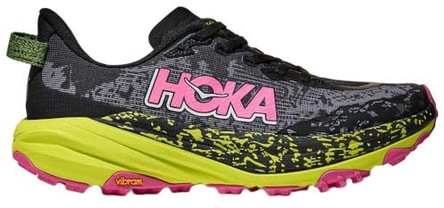HOKA Donna Speedgoat 6, Nero/Neon HOKA Citrus, 9.5