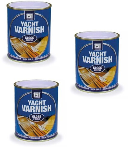 PNJB Yacht Varnish Gloss Finish, Waterproof, Tough & Durable, Versatile Use On Both Interior and Exterior Wooden Surfaces, Ideal for DIY, 300ml (3PCS)