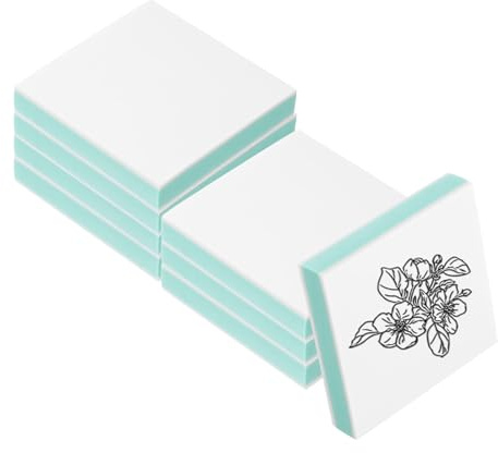 PATIKIL 8Pcs 2X2 Rubber Carving Blocks, Soft Linoleum Art Carving Block Square Crafts Stamp Making for Printmaking Stamps Carving Supplies, Green