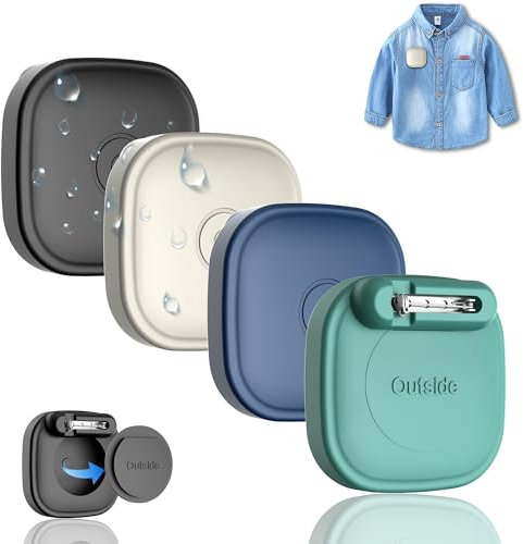 4-Pack Silicone Cases for Tile Mate 2024 with Pin, Waterproof Hidden Holder for Tile Life360 Mate Tracker Case for Child/Elderly/Pets Collar/Shoelaces/Clothes/Backpack (Black+White+Dark Blue+Green)