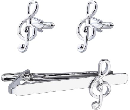 Music Musical Birthday Gifts for Musicians Rap Music Tie Clip Pin Gift for Music Lovers Music Teacher Gifts for Men Son Boyfriend Music Themed Gifts for Students Music Note Cufflinks Gift