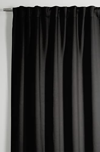 Sehlbach Cortinas confeccionadas Cinta, Dimout, Negro, 140 x 245 cm, Ahorran energía en Invierno, Repelen el Calor en Verano, Opacas, Cortina