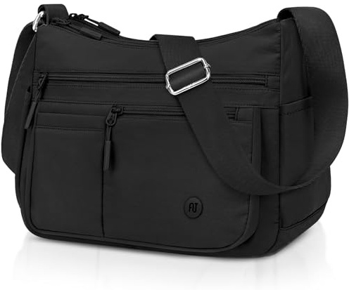 JUYANO Borsa Tracolla Donna Grande Borse da Donna in Tessuto Oxford Impermeabile Borsa a Spalla con Multitasche con Cerniera, Crossbody Bag Media per Uscire Fare Shopping Viaggiare Lavorare
