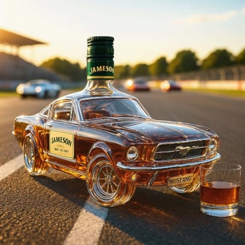 300 ml racingbil whisky karaff, klassisk vintage sportbilsdesign med stoppare, idealisk kreativ glasdekoration för hemmabarer och dricksfester A