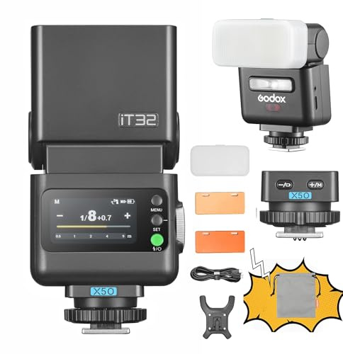 GODOX IT32 TTL Camera Flash with X5 Wireless Flash Trigger,Compatible with X3,X3Pro,XPro,XProII,X2T,2.4GHz Receiver,with Reflector and Diffuser(for Olympus for Panasonic)