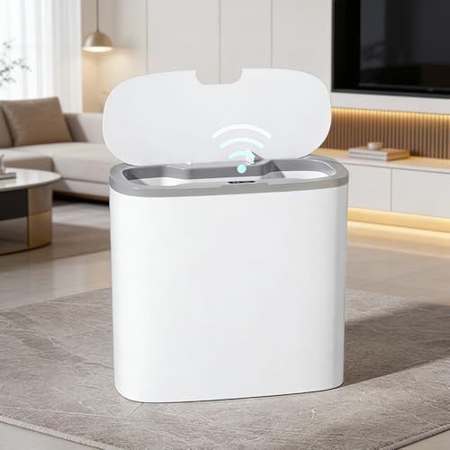 CEWROM Automatischer Mülleimer 14L mit Sensor und Wandmontage, Elektrischer Mülleimer mit Deckel, Leise Wasserdicht Intelligenter Elektrischer PlastikMülleimer Abfallbehälter Papierkorb