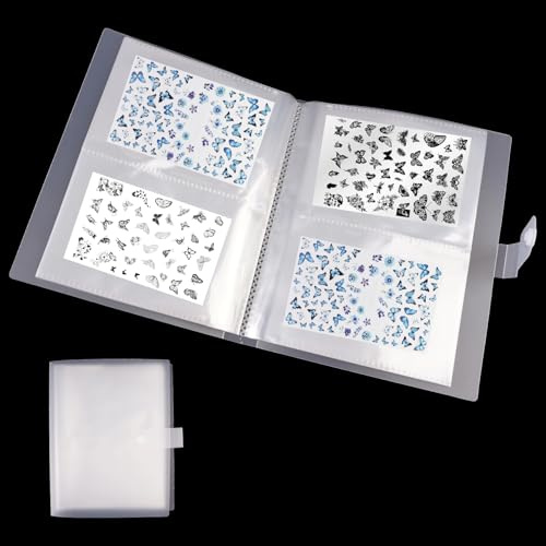 144 ranuras para arte de uñas, Transparente carpeta de álbum de colección