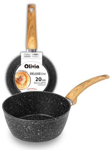 IPEA Pentolino Induzione Antiaderente per Latte e Minestre - 20 CM - SOLIDO E VERSATILE - Pentolino per Cucinare e Bollire Verdure, Noodles, Verdure, Noodles - Ergonomico - Bollilatte da Cucina