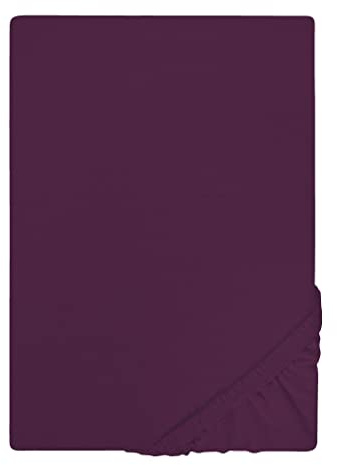 Traumhaft Schlafen - Castell - Markenbettwäsche 0077113 Spannbetttuch Jersey Stretch 1x 140x200 cm - 160x200 cm, dunkelviolett